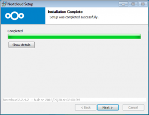 Installation has finished